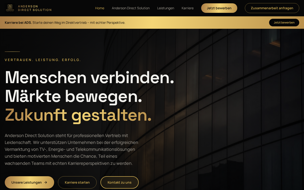 Projekt-Vorschau: Anderson Direct Solution – Direktvertrieb · Wendlingen