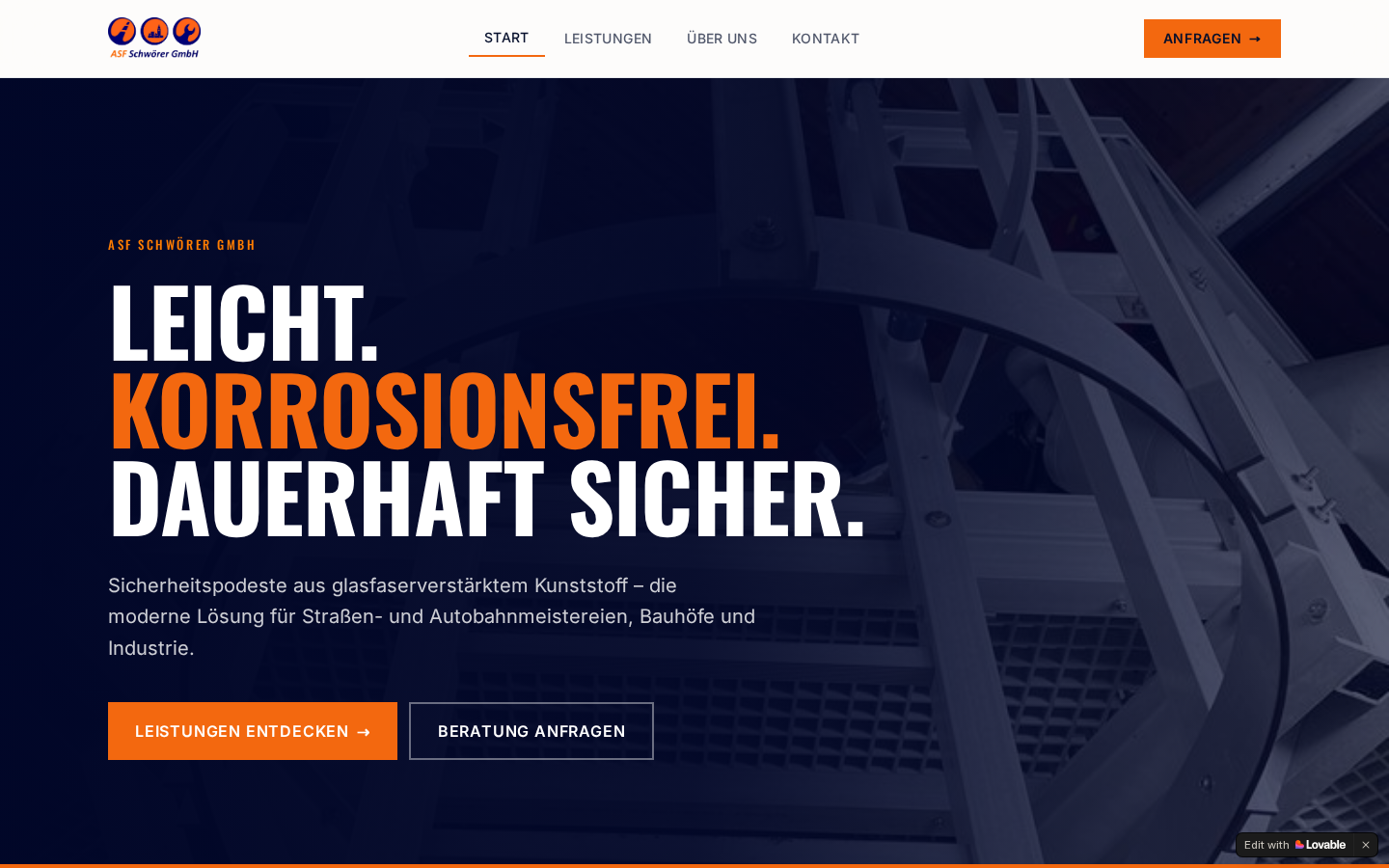 Projekt-Vorschau: ASF Schwörer GmbH – Industrie · B2B